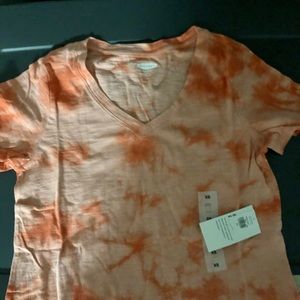 Coral tie dye v-neck xs-